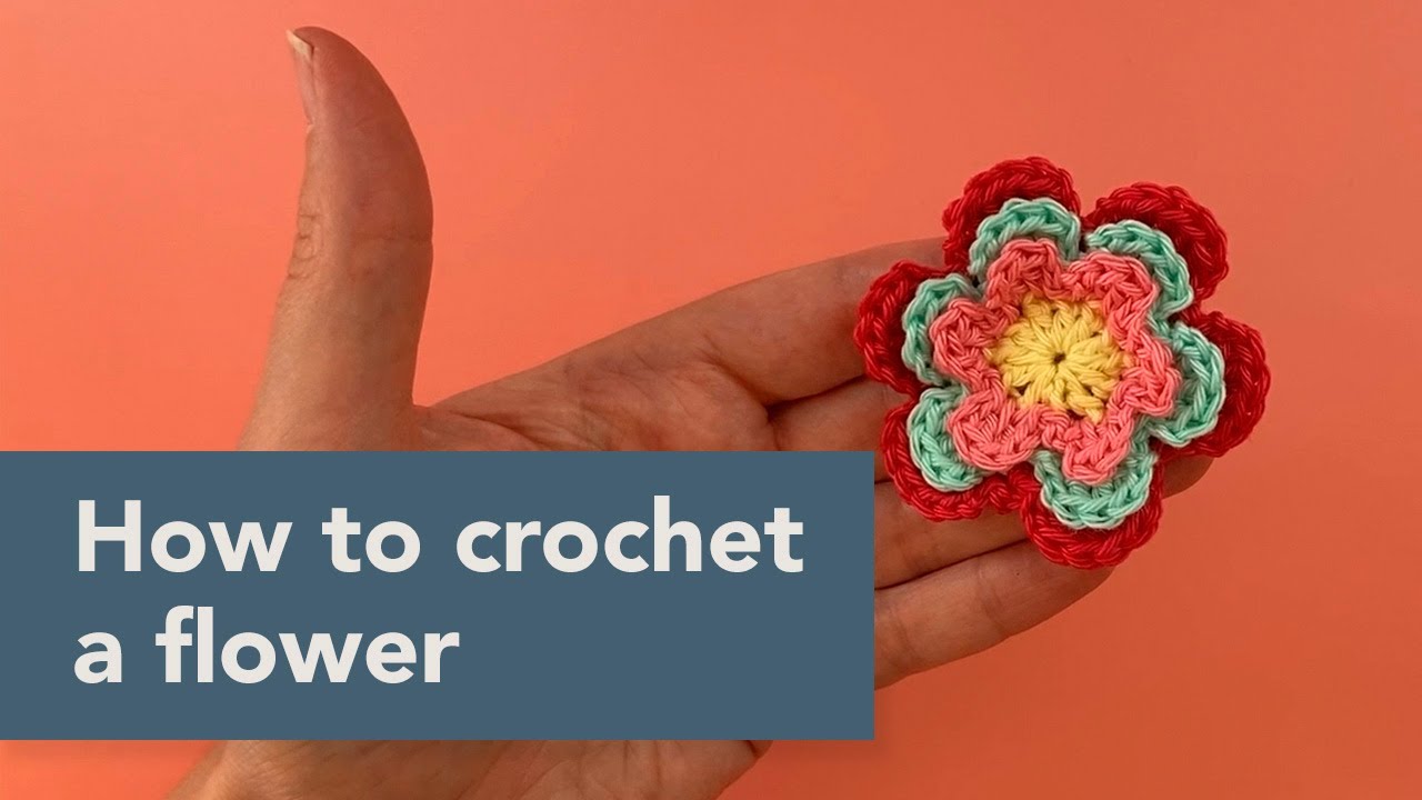 How to crochet a flower YouTube