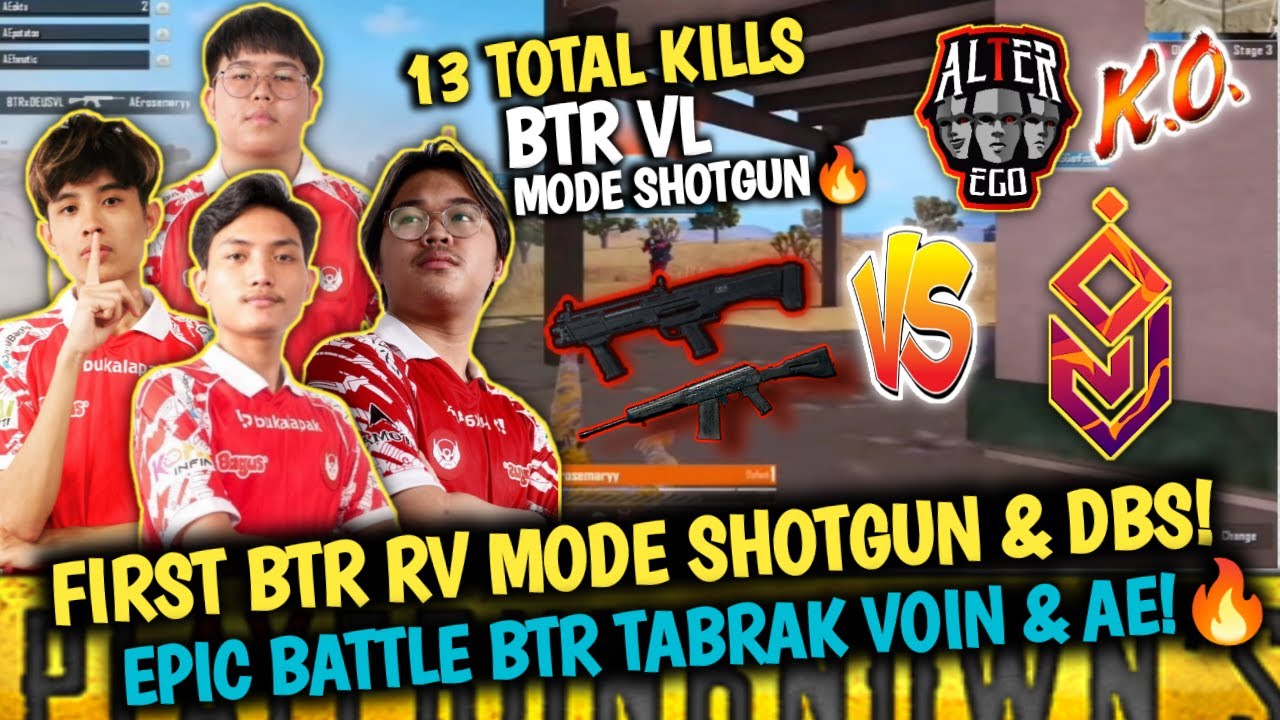 13 KILLS‼️FIRST BTR RV MODE SHOTGUN & DBS!😱 GANAS EPIC BATTLE BTR TABRAK VOIN & AE!🔥Pubg Mobile