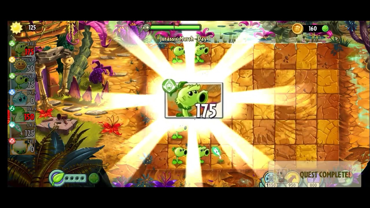 Plants vs zombies 2 gameplay Day 1- day 7 part 1/2 Jurassic Marsh - YouTube