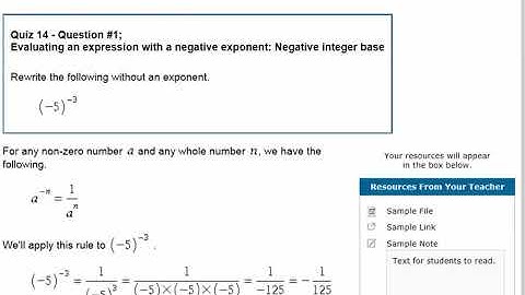 Evaluating an expression with a negative exponent Negative integer base