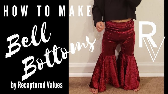 How to sew bell bottoms, bell bottom tutorial, bell bottom pants, ruffle  pants 