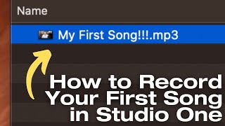 Record Your First Song in #StudioOne