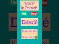 “Meaning and Pronunciation of ‘Désolée’ / Sorry in French”