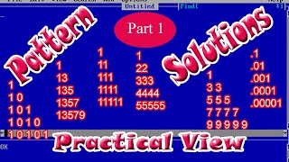 #QBASIC || Pattern Solutions || Generate Pattern || A Complete Computer Guide || KD Production