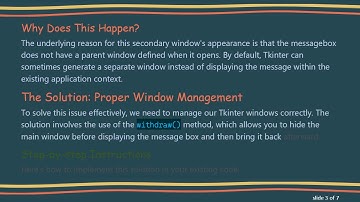 Resolving the Tk-Inter messagebox secondary window error: A Guide for Python GUI Developers