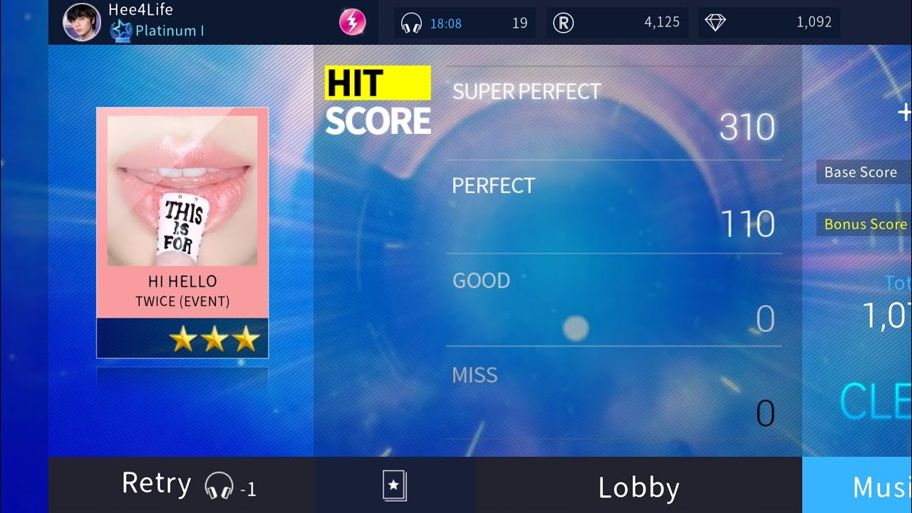 [SuperStar JYPNATION] TWICE - HI HELLO (hard mode with three stars) (all perfect) [Handcam]
