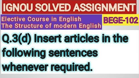 IGNOU SOLVED ASSIGNMENT BEGE-102 Q.3(d)