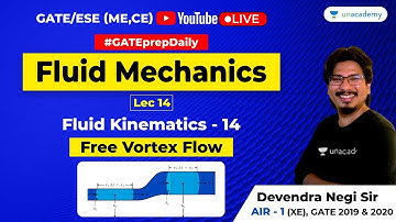 Fluid Mechanics | Fluid Kinematics | Lec 14 | Free Vortex Flow | GATE Mech/Civil Engg Exam