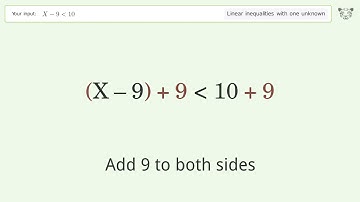 Solving Linear Inequalities: X-9 is Smaller Than 10
