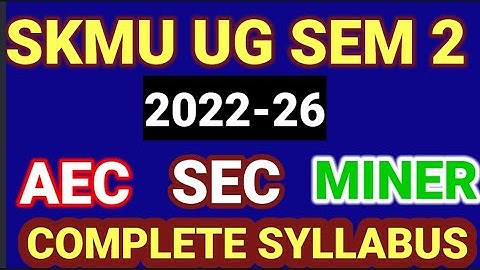 ug sem 2 common course syllabus #skmu #ug #exam #sem2