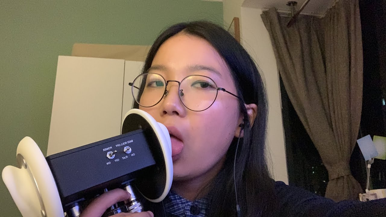 ASMR tingly ear licking sound