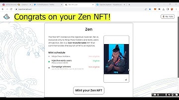 How to mint Zen NFT (Injective Network)