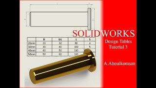 SolidWorks - Design table - Tutorial 3 - Insert into drawing
