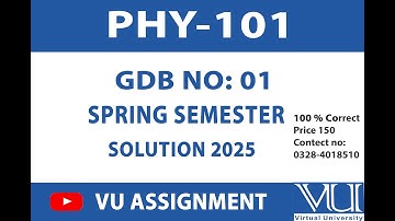 PHY 101 GDB 1 Solution 2025 || Solution BY VU ASSIGNMENT ||