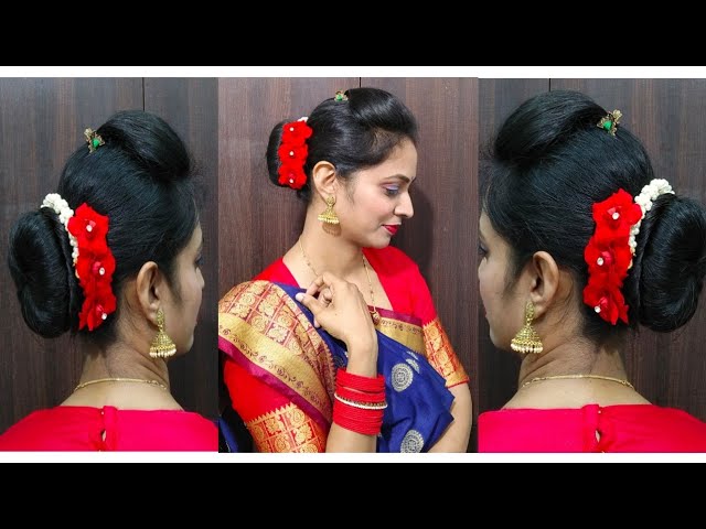 Marathi Bridal Hairstyles for Maharashtrian Brides | Bridal hair, Hair  styles, Wedding bun hairstyles