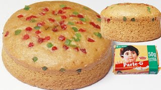 सिर्फ 20 रुपये में पारले जी बिस्किट से केक कढ़ाई में | Easy Eggless Biscuit Cake|Parle G Cake Recipes