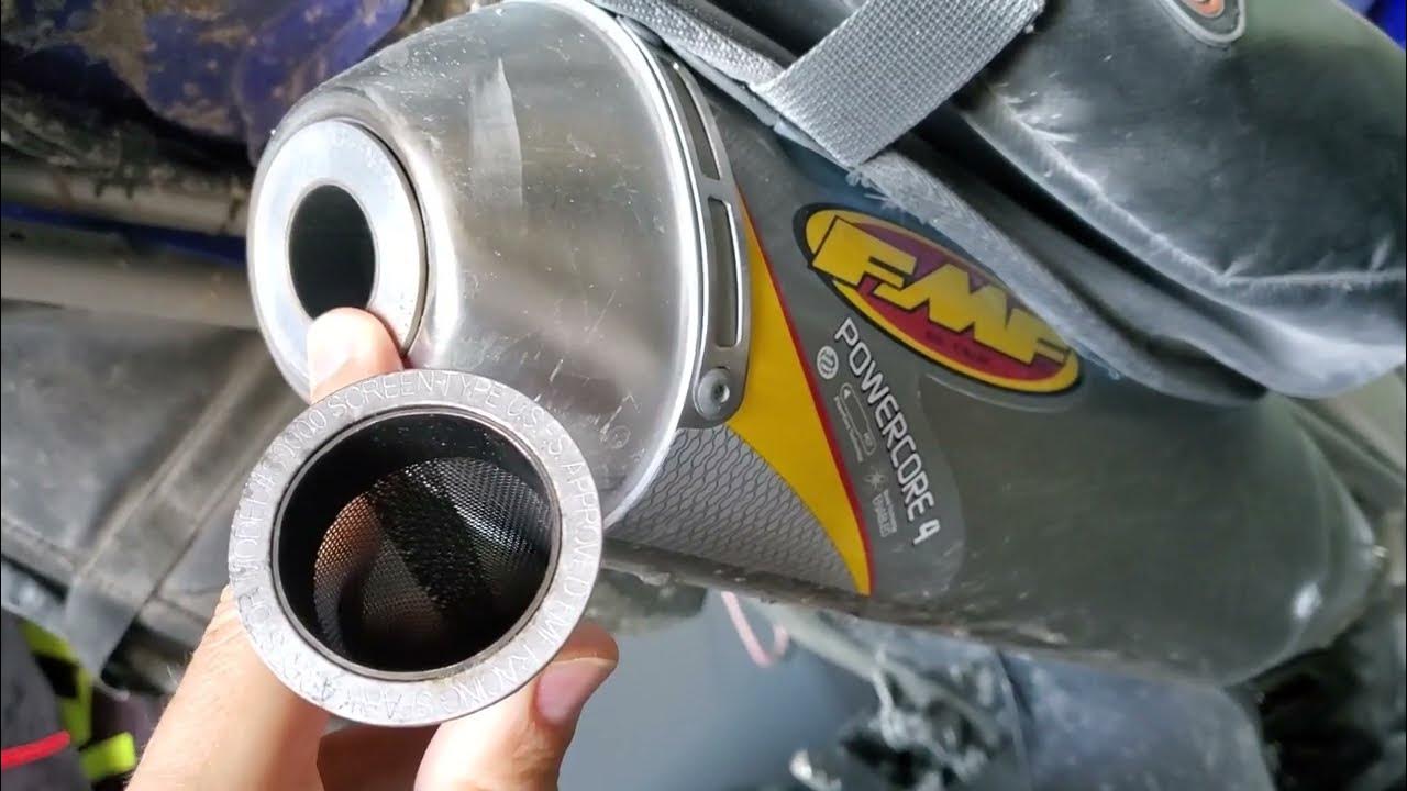 Quiet down FMF Powercore 4 exhaust with Quiet Core insert spark