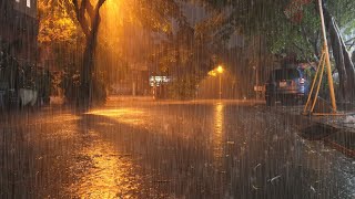 HEAVY RAIN at night to sleep, relax, reduce, stress, heavy rain sound