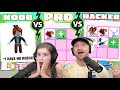 Can We Go NOOB vs PRO vs HACKER Trading All Our MEGA Dragons in Roblox Adopt Me?!