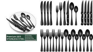 Best 24-Piece Black Silverware Set with Steak Knives – Unboxing & Review 2025