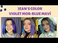 SAÇIMI İKİ FARKLI RENGE BOYADIM! | Boyanın rengini açtım | Jean’s Color Violet-Blue