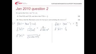 FMSP Revision: OCR FP2 Jan 2010 Qu 2 - Maclaurin series