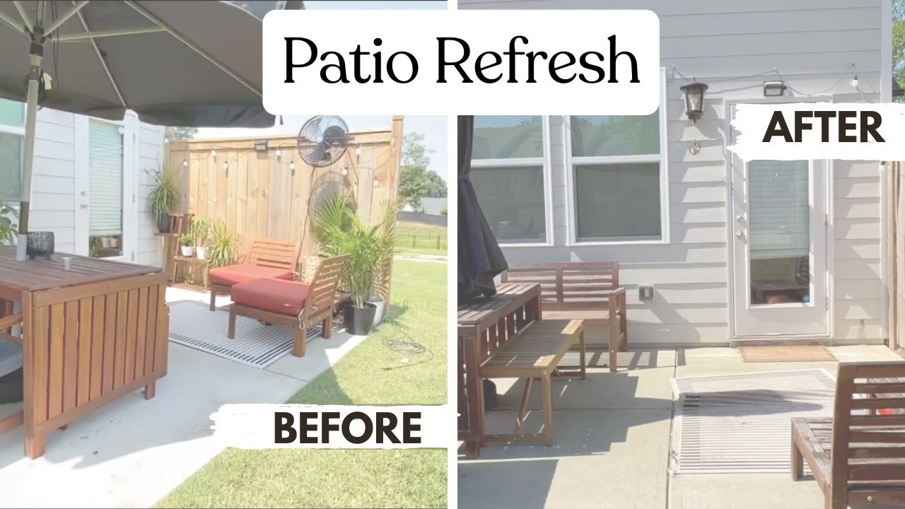 Spring/Summer Patio Refresh | IKEA furniture stain | Reviving a neglected patio