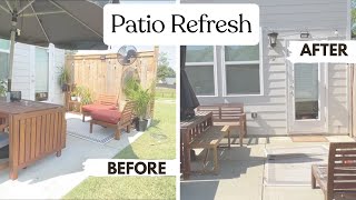 Spring/Summer Patio Refresh | IKEA furniture stain | Reviving a neglected patio