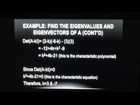 Eigenvectors & Eigenvalues
