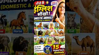 Zero Se English Sikho 15 Domestic Animals Names in English English Vocabulary#shorts#learnenglish