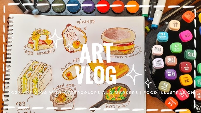 Journal With Me · Drawing My Day + Speed Painting of Food 