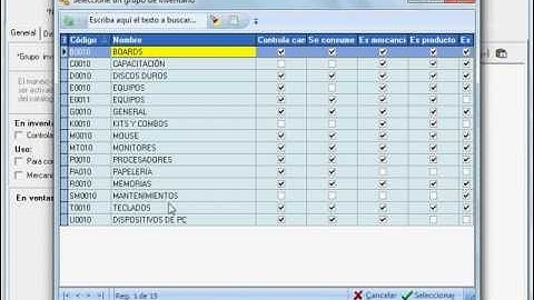 Programa contable ContaPyme - Configuración de un servicio como elemento de inventario