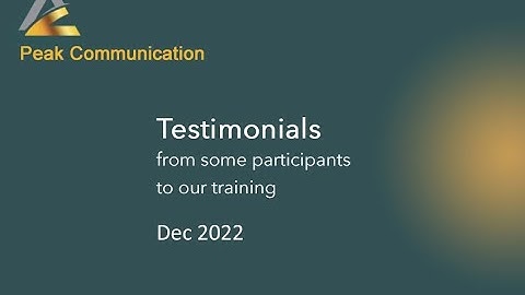 Testimonials - Peak Communication