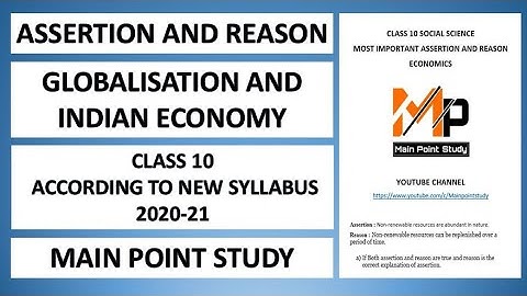 Assertion Reasoning Questions Class 10 Social Science CHAPTER 4 (ECONOMICS) @Mainpointstudy