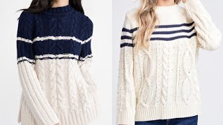 Most beautiful and sophicated  cable knit women winter warm sweater/new winter sweater design 2022