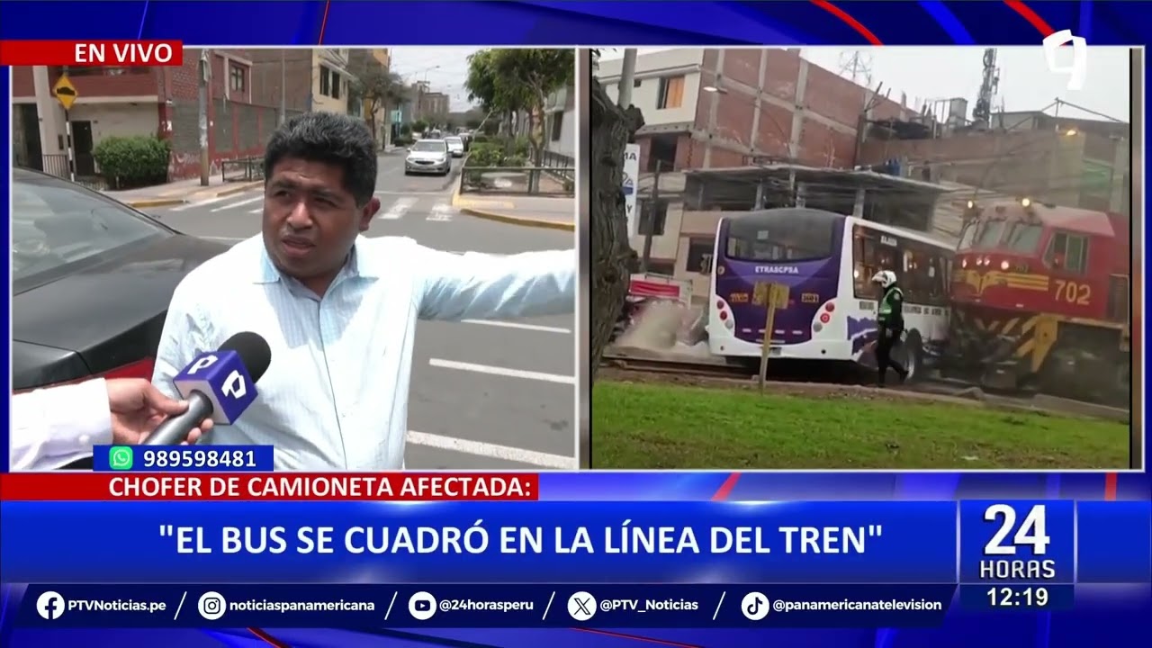 Choque entre tren del Ferrocarril Andino y bus en El Agustino: reportan al menos diez heridos