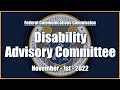 Disability Advisory Committee Meeting - November 2022
