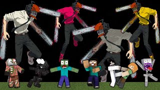 Chainsaw Man Challenge - Monster School : Minecraft Animation