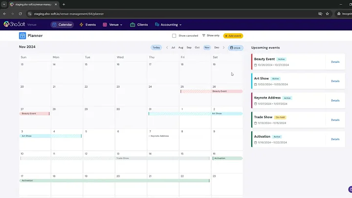 Sho-Soft Master Calendar