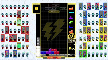 my tetris line clear sends 10 lines in tetris 99 teams!!!
