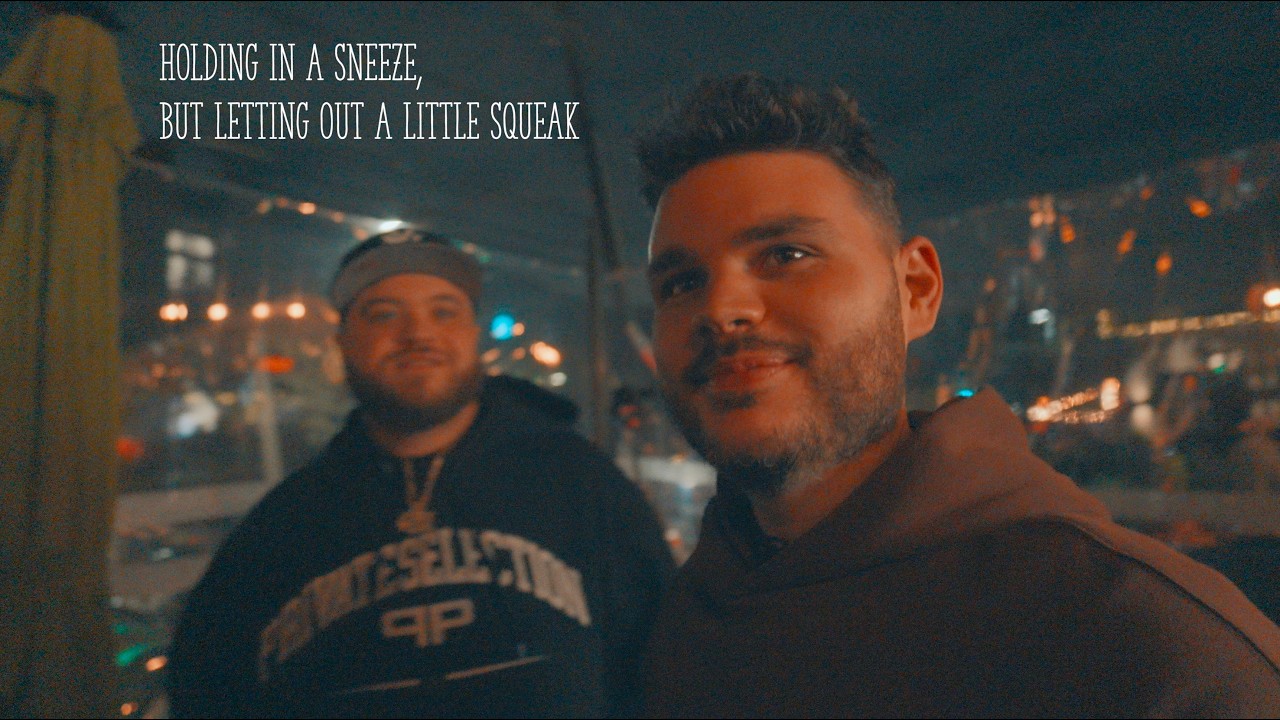 holding in a sneeze, but letting out a little squeak