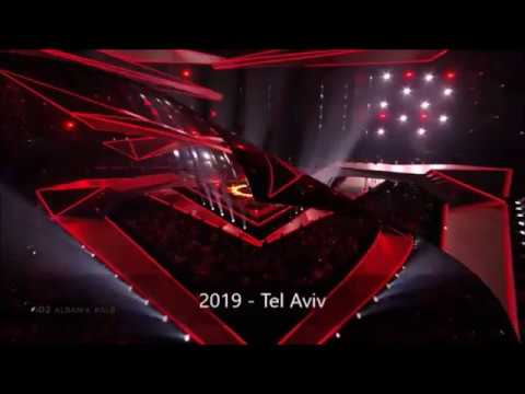 eurovision stages 1956 -  2019 + 2020 design