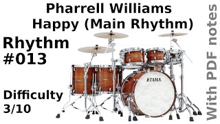 Pharrell Williams-Happy (Main Rhythm) #013-Difficulty 3/10 🥁