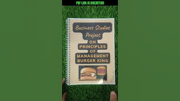 Project On Principles Of Management Class 12th || Burger King