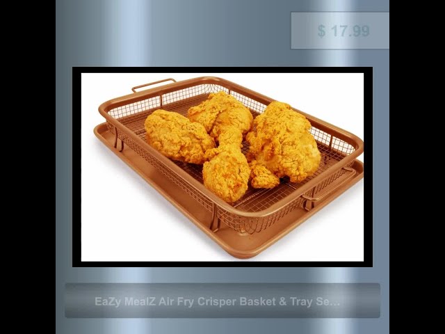 Eazy Mealz Crisping Basket & Tray Set | Air Fry Crisper | Copper