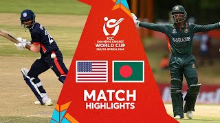 Match Highlights | Bangladesh v USA | U19 CWC 2024