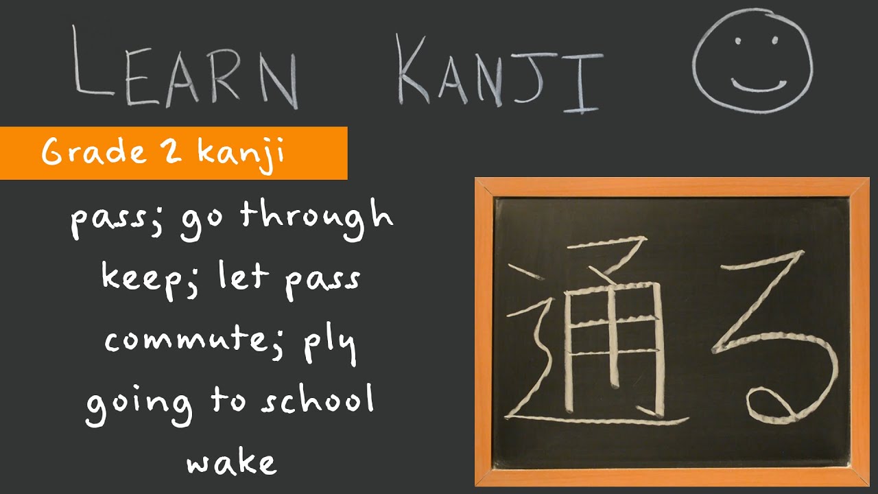 Kanji 通 - pass (通る), keep (通す), commute (通う), going to school (通学 ...