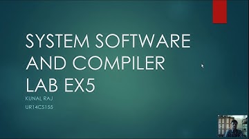 System Software and Compiler Lab Ex 4