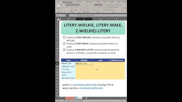 Excel w minutę 09 - Litery małe LITERY WIELKIE i Z Wielkiej Litery