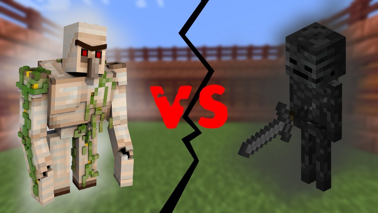 iron golem vs wither skeleton minecraft YouTube